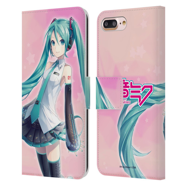 Hatsune Miku Graphics Star Leather Book Wallet Case Cover For Apple iPhone 7 Plus / iPhone 8 Plus