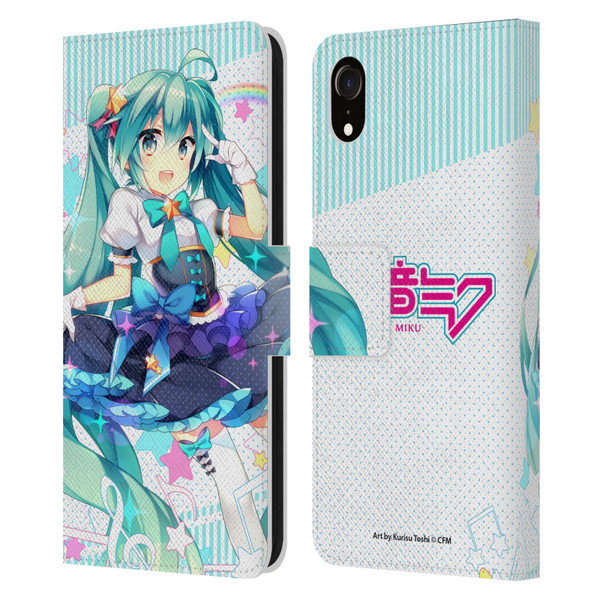 Hatsune Miku Graphics Stars And Rainbow Leather Book Wallet Case Cover For Apple iPhone XR