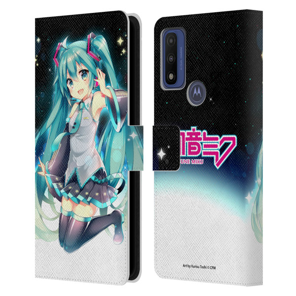 Hatsune Miku Graphics Night Sky Leather Book Wallet Case Cover For Motorola G Pure