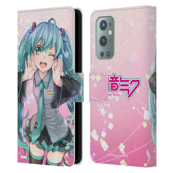 Hatsune Miku Graphics Wink Leather Book Wallet Case Cover For OnePlus 9