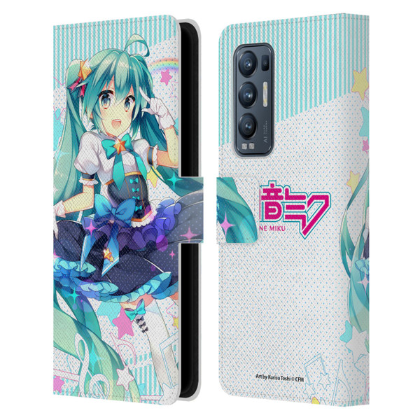 Hatsune Miku Graphics Stars And Rainbow Leather Book Wallet Case Cover For OPPO Find X3 Neo / Reno5 Pro+ 5G