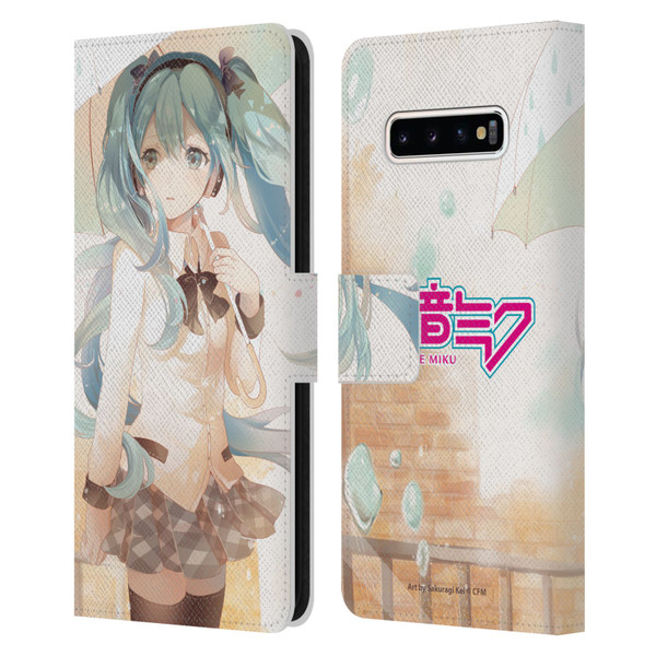 Hatsune Miku Graphics Rain Leather Book Wallet Case Cover For Samsung Galaxy S10+ / S10 Plus