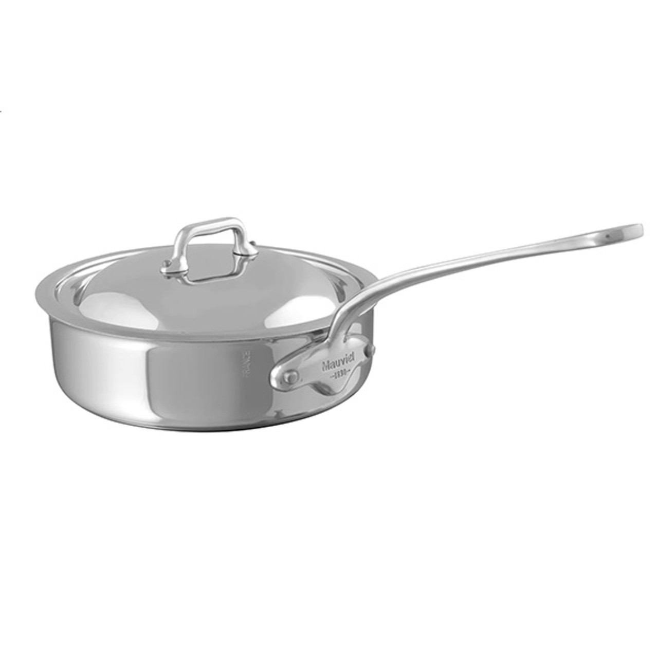 Mauviel 1830 M'Cook 5-Ply Sauté Pan With Lid, Cast Stainless Steel Handle,  6.2 Qt.