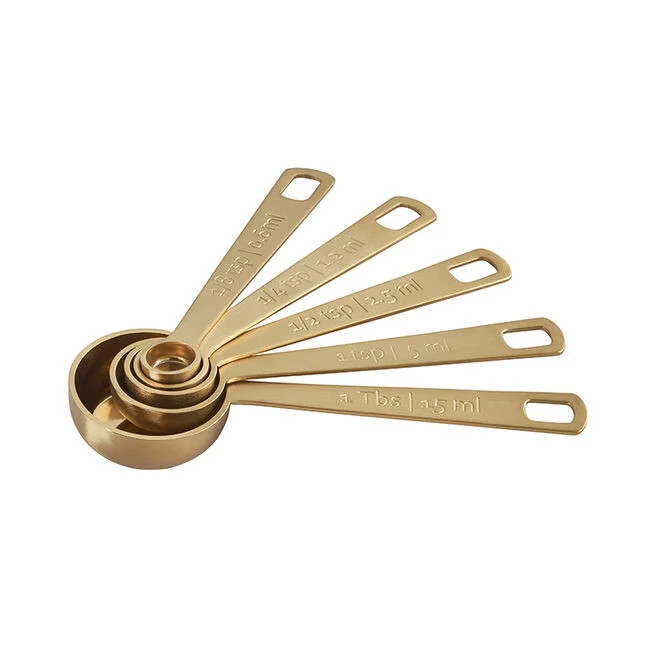 Le Creuset Gold 5-Piece Measuring Spoon Set - Cooks of Crocus Hill