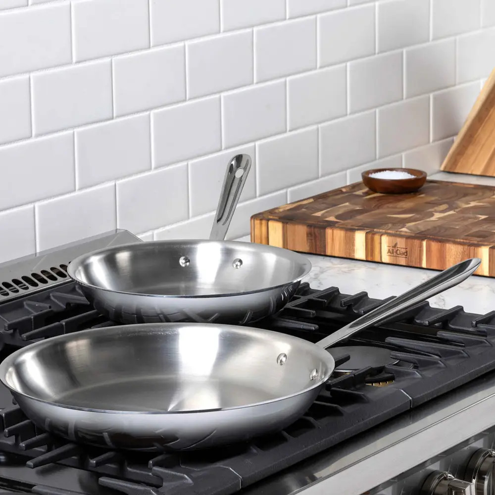 All-Clad D3 Stainless 3-ply Bonded Cookware Set, 2 piece Fry Pan
