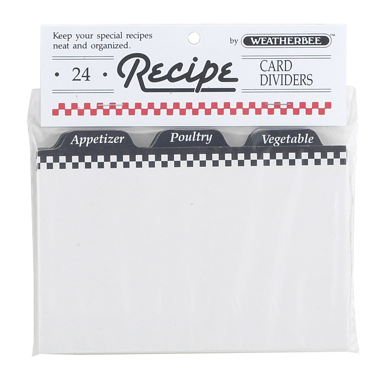 Pack of 2 Weatherbee 4 x 6 inch Recipe Card Dividers Set of 24 