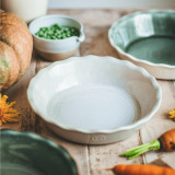 Emile Henry Anniversary Pie Plate - Pearl/Taupe Emile Henry Anniversary Pie Plate - Pearl/Taupe