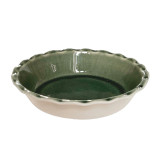 Emile Henry Anniversary Pie Plate - Green/Ivory