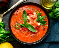 Recipe: Gazpacho with Poached Shrimp