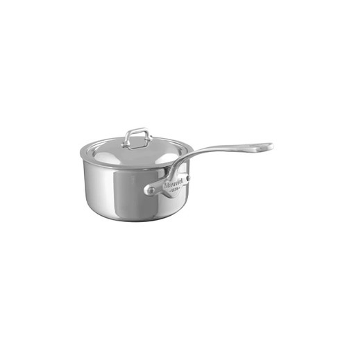 Mauviel 1830 M'Cook 5-Ply Sauté Pan With Lid, Cast Stainless Steel