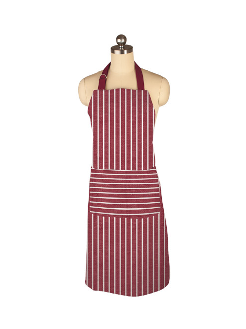 Designer Chef Apron - Cabernet Pinstripes