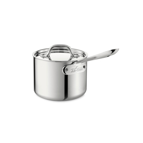 All-Clad D3 Stainless Steel 4 qt. Covered Saucepan with Handle