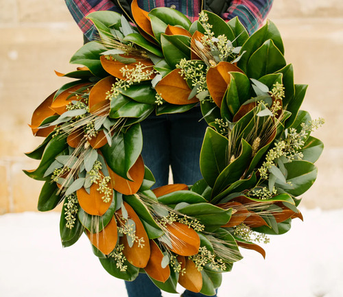 Holiday Magnolia Wreath - Classic Size (16–18") Holiday Magnolia Wreath - Classic Size (16–18")