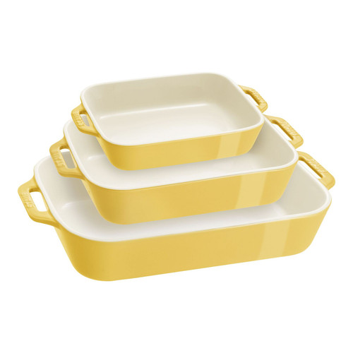 Staub 3 pc. Rectangular Baking Dish Set, Citron