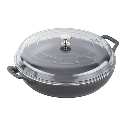 Staub 3.5 qt. Braiser Glass Lid, Black