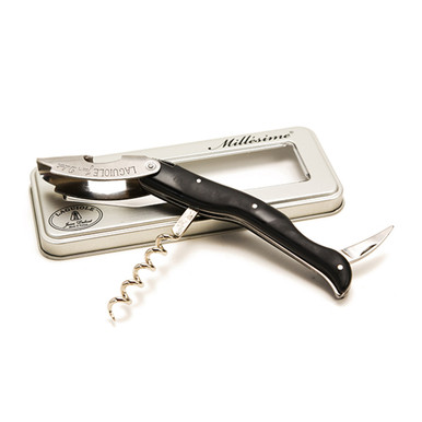 Jean Dubost Wine Waiter with Black Handle in a Metal Box - Cooks