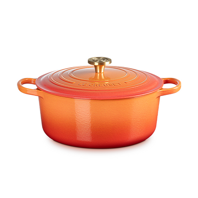 Le Creuset 4.5 qt. Round Oven - Flamme Dorée - Cooks of Crocus Hill