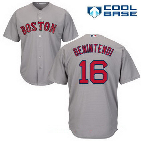Andrew Benintendi #16 Boston Red Sox Majestic Mens Road Limited Cool Base Jersey - Gray