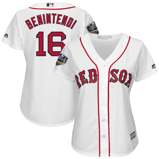 Andrew Benintendi Boston Red Sox Majestic Womens 2018 World Series Limited Cool Base Player Jersey - White
