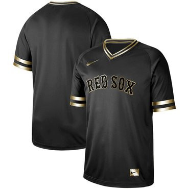 Black Gold #50 Boston Red Sox Blank Authentic Baseball Jersey - Red