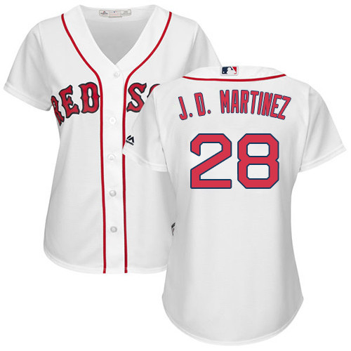 Boston Red Sox #28 Womens J D Martinez Home Limited Jersey - White