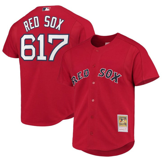 Boston Red Sox Sox #617 Throwback Cooperstown Red Limited Jersey - Red