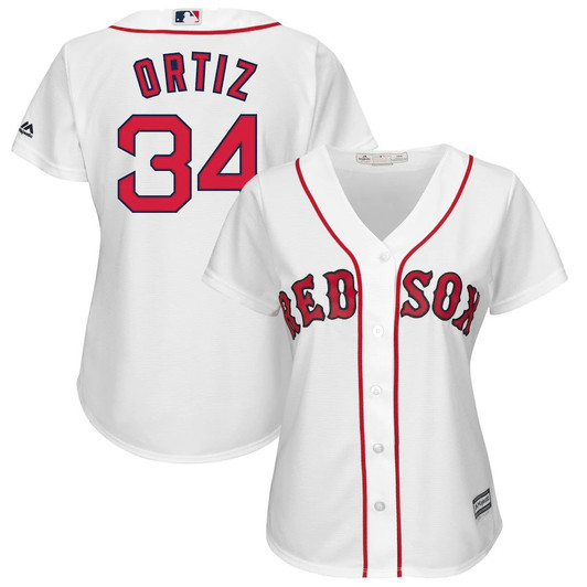 David Ortiz #34 Boston Red Sox Majestic Womens Limited Cool Base Player Jersey - White