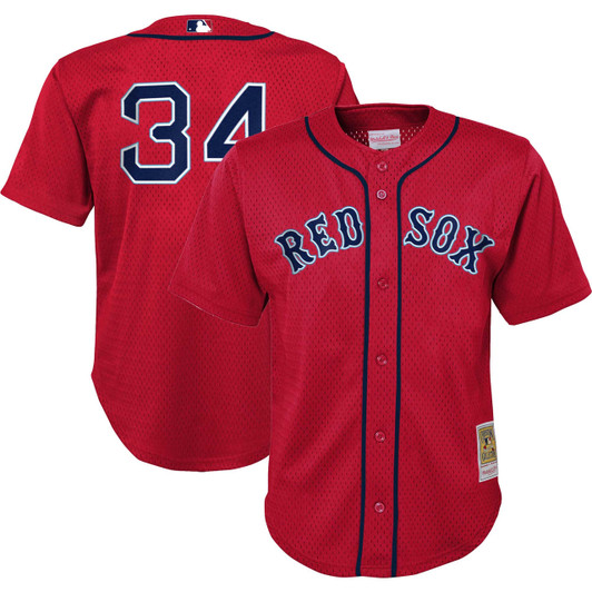 David Ortiz #34 Boston Red Sox Mitchell Ness Preschool Cooperstown Mesh Limited Batting Practice Jersey - Red
