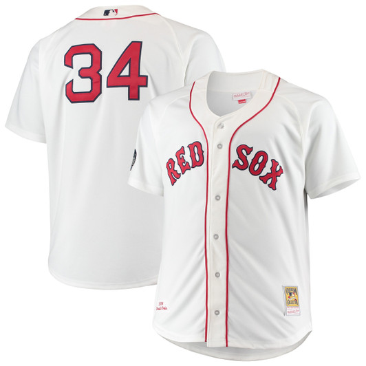 David Ortiz #34 Boston Red Sox Mitchell Ness Tall Big Home Authentic Player Jersey - White