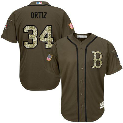 David Ortiz #34 Boston Red Sox Salute To Service Limited Jersey - Green