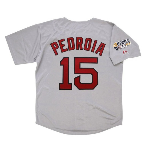 Dustin Pedroia #15 Boston Red Sox 2007 Road World Series M 2Xl Limited Jersey - Grey