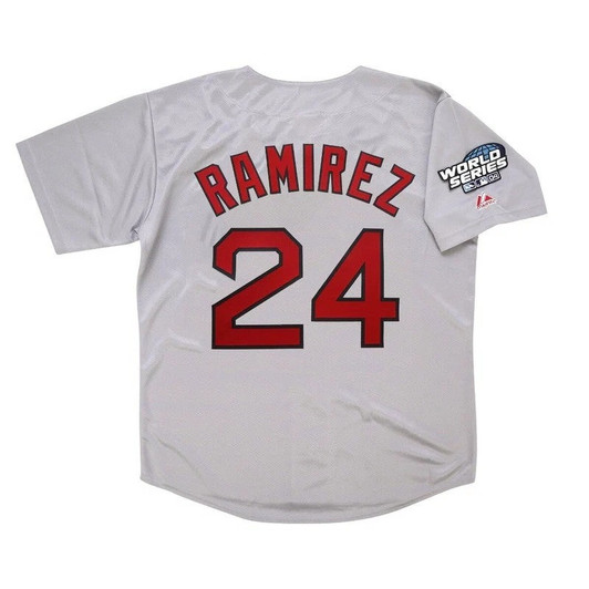 Manny Ramirez #24 Boston Red Sox 2004 Road World Series M 2Xl Limited Jersey - Grey