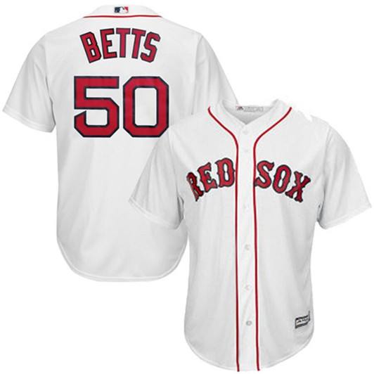 Mookie Betts #50 Boston Red Sox Majestic Big And Tall Home Limited Cool Base Player Jersey - White
