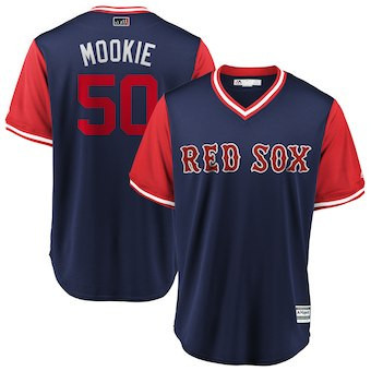 Mookie Betts #50 Boston Red Sox Majestic Mens 2018 Mookie Players Weekend Limited Cool Base Jersey - Navy