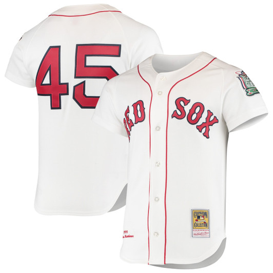 Pedro Martinez #45 Boston Red Sox Mitchell Ness 1999 Cooperstown Home Authentic Jersey - White