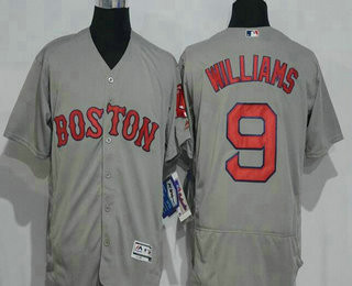 Ted Williams #9 Boston Red Sox Majestic Mens 2016 Retired Road Limited Flex Base Jersey - Gray