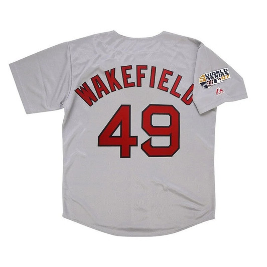 Tim Wakefield Boston Red Sox 2007 Road World Series M 2Xl Limited Jersey - Grey