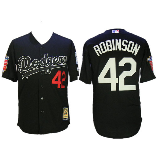 Jackie Robinson #42 Brooklyn Dodgers Limited Throwback Jersey - Black