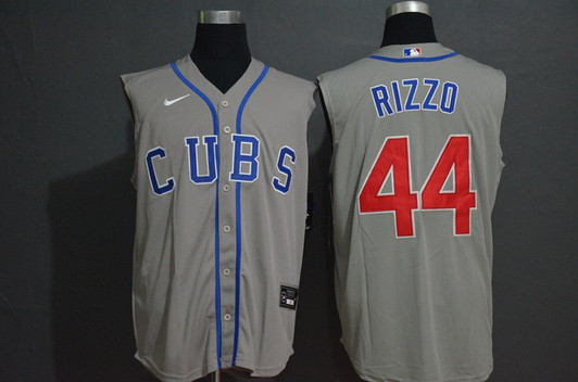 Anthony Rizzo #44 Chicago Cubs Nike Mens 2020 Road Cool Refreshing Sleeveless Fan Limited Jersey - Grey