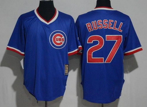 Chicago Cubs #27 Russell Mens 1994 Addison Pullover Majestic Cooperstown Limited Jersey - Royal Blue