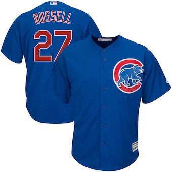 Chicago Cubs #27 Russell Mens Addison Majestic Alternate Limited Cool Base Player Jersey - Royal
