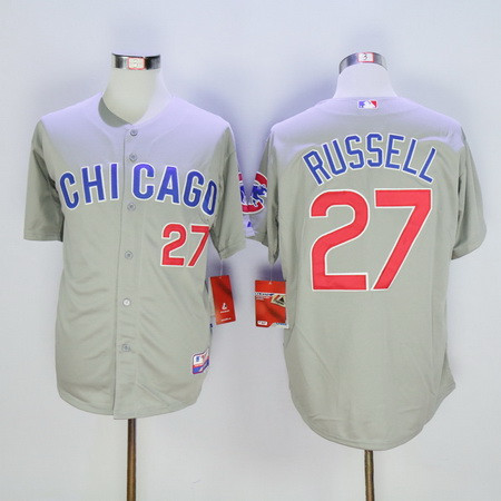Chicago Cubs #27 Russell Mens Addison Road Limited Cool Base Baseball Jersey - Gray