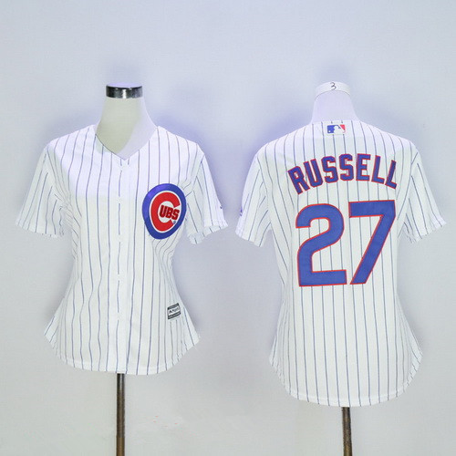 Chicago Cubs #27 Russell Womens Addison Home Limited Cool Base Baseball Jersey - White