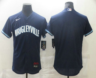 Chicago Cubs Nike Mens 2021 Blank City Connect Limited Flex Base Jersey - Navy Blue