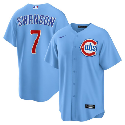 Dansby Swanson #7 Chicago Cubs 2Nd Alternate Limited Jersey - Light Blue