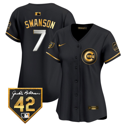 Jackie Robinson #42 Chicago Cubs Women'S Patch Vapor Premier V2 Limited Jersey