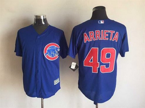 Jake Arrieta #49 Chicago Cubs Mens 2015 Alternate Limited Cool Base Jersey - Blue