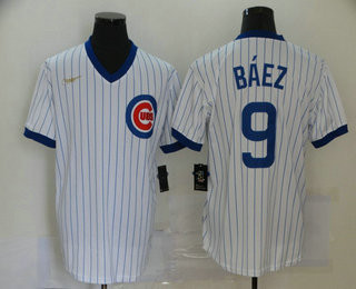 Javier Baez #9 Chicago Cubs Nike Mens Pullover Cooperstown Limited Jersey - White