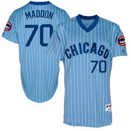 Joe Maddon #70 Chicago Cubs Majestic Mens 1988 Pullover Cooperstown By Limited Jersey - Light Blue
