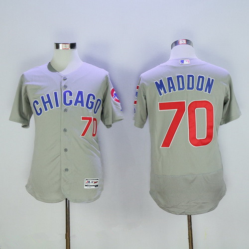 Joe Maddon #70 Chicago Cubs Majestic Mens 2016 Coach Road Limited Flex Base Jersey - Gray